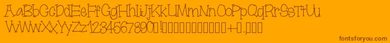 Moonbeamslikerain-Schriftart – Braune Schriften auf orangefarbenem Hintergrund