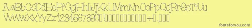 フォントMoonbeamslikerain – 黄色の背景に灰色の文字