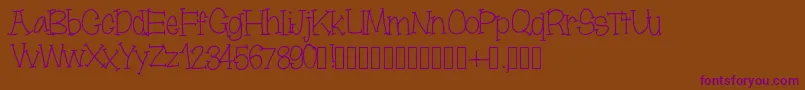 Шрифт Moonbeamslikerain – фиолетовые шрифты на коричневом фоне