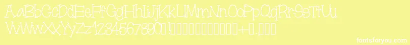Moonbeamslikerain-fontti – valkoiset fontit keltaisella taustalla