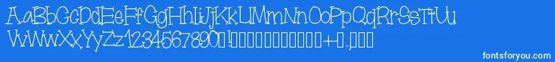 フォントMoonbeamslikerain – 黄色の文字、青い背景