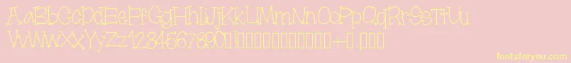 Moonbeamslikerain Font – Yellow Fonts on Pink Background