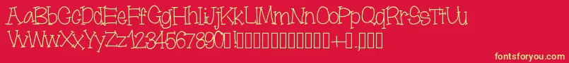 フォントMoonbeamslikerain – 黄色の文字、赤い背景
