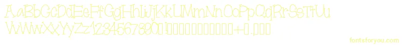 Moonbeamslikerain-Schriftart – Gelbe Schriften auf weißem Hintergrund