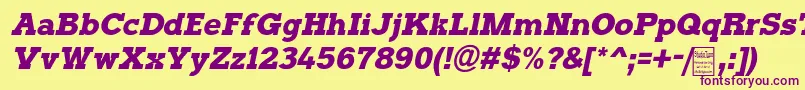 TyposterItalicDemo Font – Purple Fonts on Yellow Background