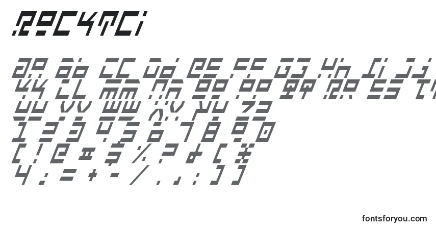 A fonte Rocktci – alfabeto, números, caracteres especiais