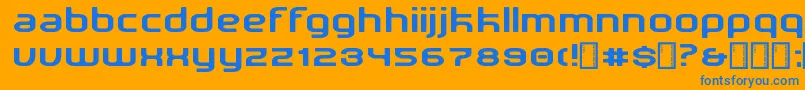 フォントNewDetroit – オレンジの背景に青い文字