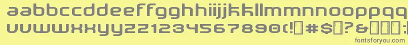 フォントNewDetroit – 黄色の背景に灰色の文字