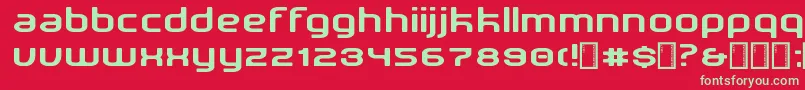 フォントNewDetroit – 赤い背景に緑の文字