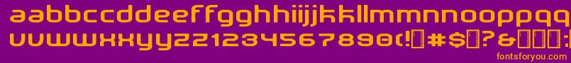 フォントNewDetroit – 紫色の背景にオレンジのフォント