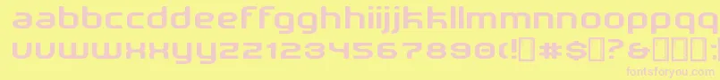 NewDetroit-fontti – vaaleanpunaiset fontit keltaisella taustalla