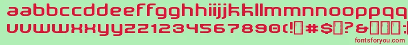 NewDetroit-fontti – punaiset fontit vihreällä taustalla