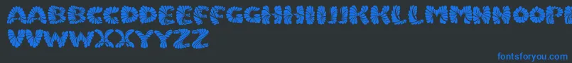 Marmeladpersonaluse-fontti – siniset fontit mustalla taustalla
