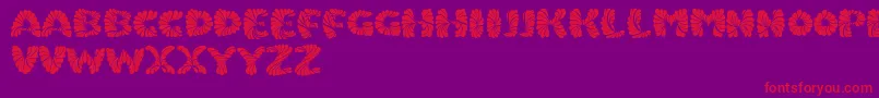 Marmeladpersonaluse-Schriftart – Rote Schriften auf violettem Hintergrund