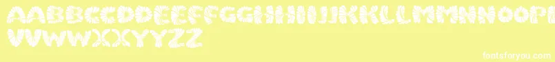 Marmeladpersonaluse-Schriftart – Weiße Schriften auf gelbem Hintergrund