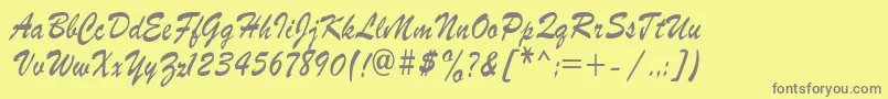 Roscherkdl Font – Gray Fonts on Yellow Background