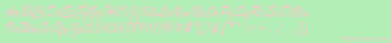 Roscherkdl-Schriftart – Rosa Schriften auf grünem Hintergrund