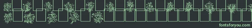 CherubimInitials-fontti – vihreät fontit mustalla taustalla