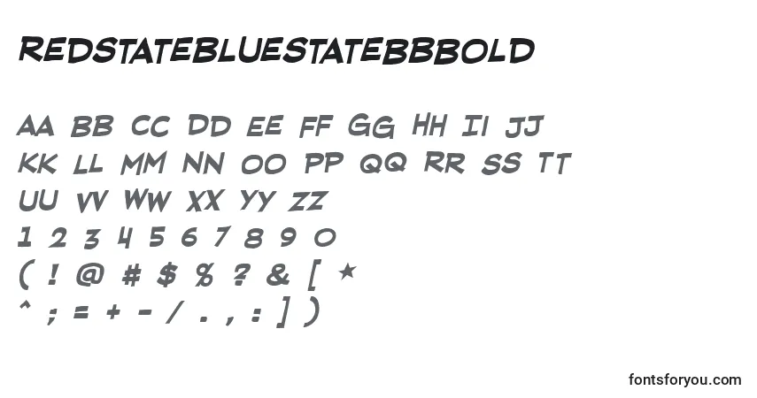 Шрифт RedstatebluestateBbBold – алфавит, цифры, специальные символы