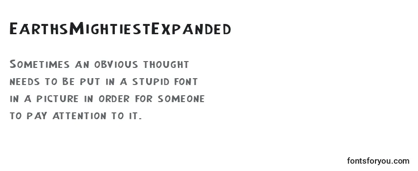 Review of the EarthsMightiestExpanded Font