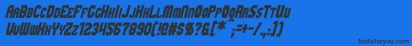 GaikingItalic Font – Black Fonts on Blue Background