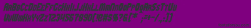GaikingItalic-fontti – mustat fontit violetilla taustalla