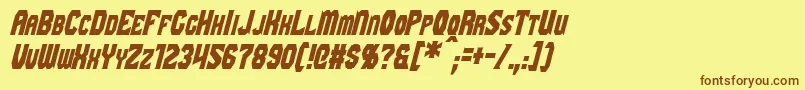 GaikingItalic Font – Brown Fonts on Yellow Background