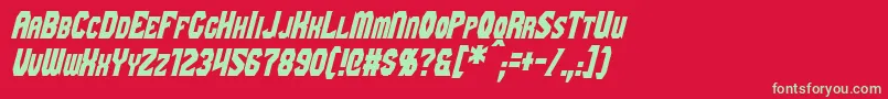 GaikingItalic Font – Green Fonts on Red Background