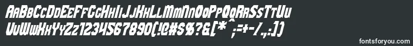 GaikingItalic-fontti – valkoiset fontit mustalla taustalla