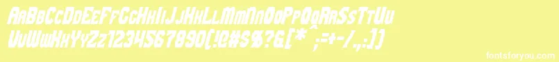 GaikingItalic Font – White Fonts on Yellow Background