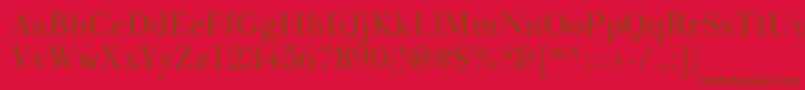 LinotypegianottenLight Font – Brown Fonts on Red Background
