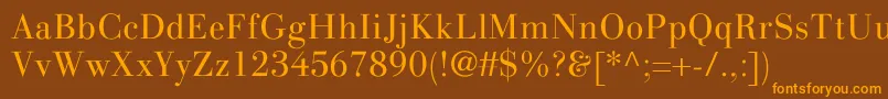 LinotypegianottenLight Font – Orange Fonts on Brown Background