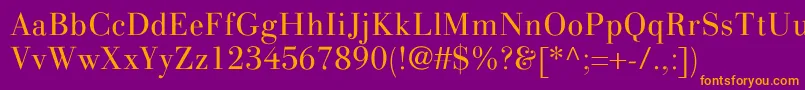 LinotypegianottenLight Font – Orange Fonts on Purple Background