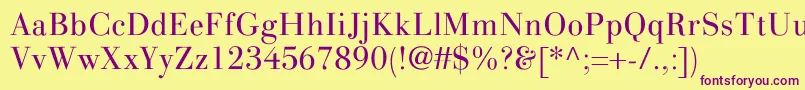 LinotypegianottenLight Font – Purple Fonts on Yellow Background