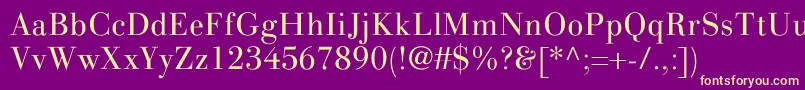 LinotypegianottenLight Font – Yellow Fonts on Purple Background