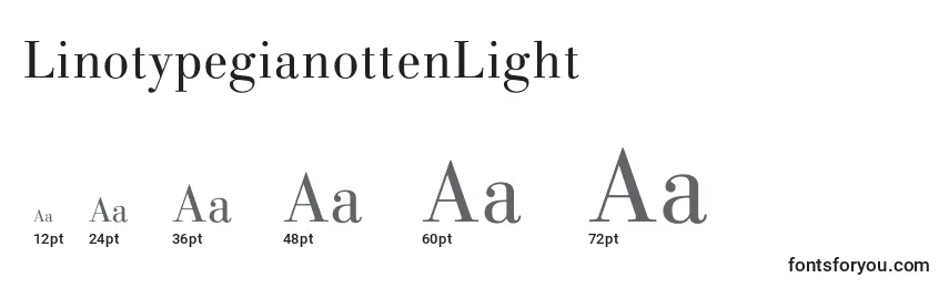 Размеры шрифта LinotypegianottenLight