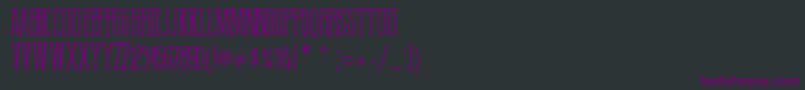 Czcionka ThinGroteskSerif – fioletowe czcionki na czarnym tle
