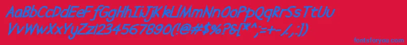 Abscissabolditalic Font – Blue Fonts on Red Background