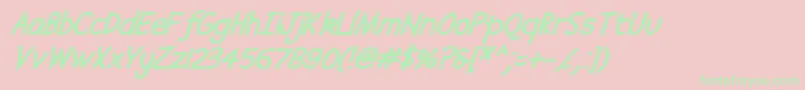 Abscissabolditalic Font – Green Fonts on Pink Background