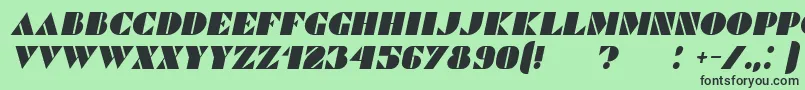 CommandersItalic Font – Black Fonts on Green Background