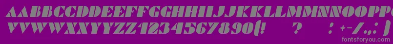 フォントCommandersItalic – 紫の背景に灰色の文字