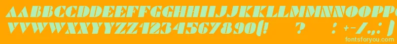 CommandersItalic Font – Green Fonts on Orange Background