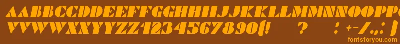 CommandersItalic Font – Orange Fonts on Brown Background