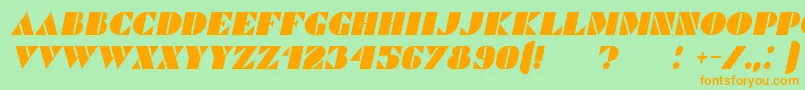 CommandersItalic Font – Orange Fonts on Green Background