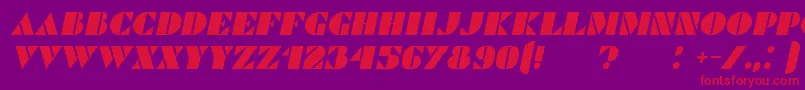 CommandersItalic Font – Red Fonts on Purple Background