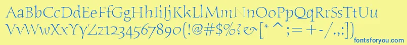 HumanaSerifItcLight Font – Blue Fonts on Yellow Background