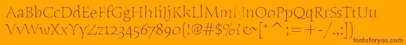 HumanaSerifItcLight Font – Brown Fonts on Orange Background