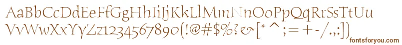 HumanaSerifItcLight Font – Brown Fonts on White Background