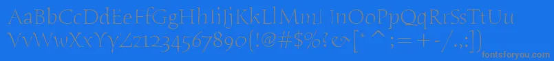 HumanaSerifItcLight Font – Gray Fonts on Blue Background