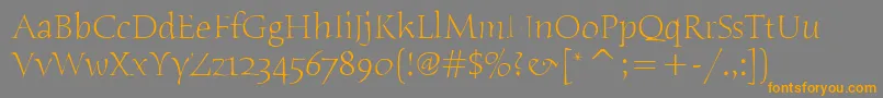 HumanaSerifItcLight Font – Orange Fonts on Gray Background